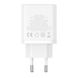 Incarcator retea Baseus (P10111402213-00), GaN, 2x USB, Type-C, Incarcare rapida, 30W, alb