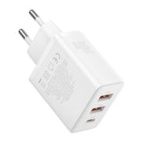 Incarcator retea Baseus (P10111402213-00), GaN, 2x USB, Type-C, Incarcare rapida, 30W, alb