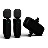 Microfon Yesido (2 pack) Wireless Lavalier Microphones (KR15), 3 in 1 Receiver, TC, Lighting, 3.5mm Jack, 2.4GHz, negru