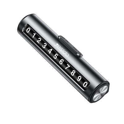 Yesido Parking Number (C202), pentru Dashboard, Small Size, Number Hiding, Weather-Resistant, Removable Adhesive, Negru