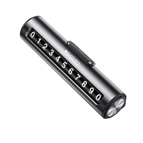 Yesido Parking Number (C202), pentru Dashboard, Small Size, Number Hiding, Weather-Resistant, Removable Adhesive, Negru