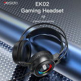 Casti gaming Yesido cu fir Casti (EK02), pentru Gaming, Jack 3.5mm, cu Microfon, RGB LED Lights, negru