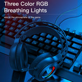 Casti gaming Yesido cu fir Casti (EK02), pentru Gaming, Jack 3.5mm, cu Microfon, RGB LED Lights, negru