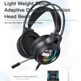 Casti gaming Yesido cu fir Casti (EK02), pentru Gaming, Jack 3.5mm, cu Microfon, RGB LED Lights, negru