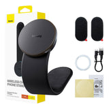 Suport auto Baseus cu Wireless Charging C02 Pro (C40156000111-00), Prindere magnetica pentru Bord, 15W, negru