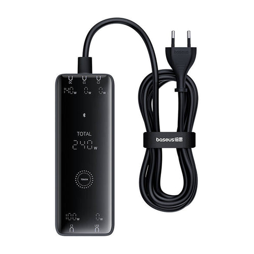 Incarcator wireless Baseus (P10163901113-00), GaN, 3x USB-C, USB, DC, 240W, 1m, negru