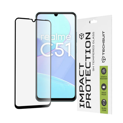 Folie de protectie pentru Realme C51, Techsuit 111D Full Cover / Full Glue Glass