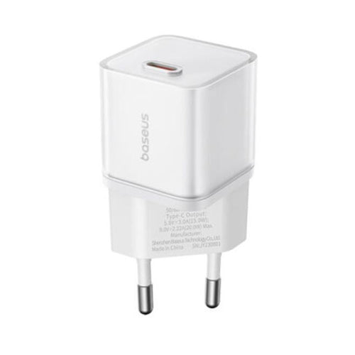 Incarcator retea Baseus (P10162503213-00), GaN5S, Type-C, 20W, alb