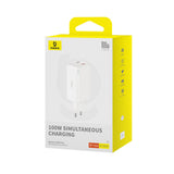 Incarcator retea Baseus GaN6 Pro (P10162705212-00), Type-C Cable Included, 2x USB, 2x Type-C, 100W, 100W, 20V, 5A, 1m, alb