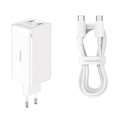 Incarcator retea Baseus GaN6 Pro (P10162705212-00), Type-C Cable Included, 2x USB, 2x Type-C, 100W, 100W, 20V, 5A, 1m, alb