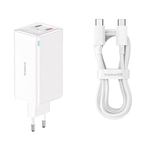 Incarcator retea Baseus GaN6 Pro (P10162705212-00), Type-C Cable Included, 2x USB, 2x Type-C, 100W, 100W, 20V, 5A, 1m, alb