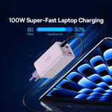Incarcator retea Baseus GaN6 Pro (P10162705532-00), Type-C Cable Included, 2x USB, 2x Type-C, 100W, 100W, 20V, 5A, 1m, mov