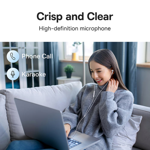 Baseus Casti cu Fir Encok C18 (NGCR030102), Type-C, In-Ear, Alb