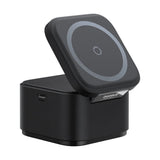 Incarcator wireless Baseus (P10264100123-00), Cube Shape, MagSafe, Qi, Type-C, 25W, negru