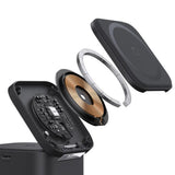Incarcator wireless Baseus (P10264100123-00), Cube Shape, MagSafe, Qi, Type-C, 25W, negru