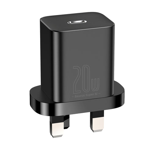 Incarcator retea Baseus Super Si (Ccsup-K01), UK Plug, Type-C, Incarcare rapida 20W, negru