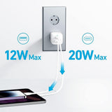 Incarcator retea Anker 323 (A2331G21), Type-C, USB, 33W, Alb