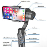 Gimbal Techsuit Phone Gimbal (H4), cu 3 Axis Handheld, Joystick, Micro-USB, 6.1inch Max, Aliaj aluminiu, 2200mAh, negru