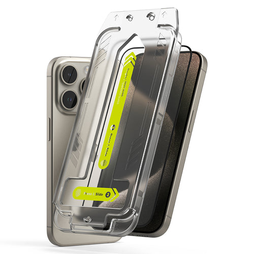 Folie de protectie pentru iPhone 15 Pro, Ringke Easy Slide Tempered Glass (2 pack)