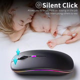 Mouse wireless Techsuit GameFlow (M1), pentru Gaming, LED RGB, Silent, Bluetooth 5.2, 2.4G, 1600 DPI cu USB-C Cablu de incarcare, negru