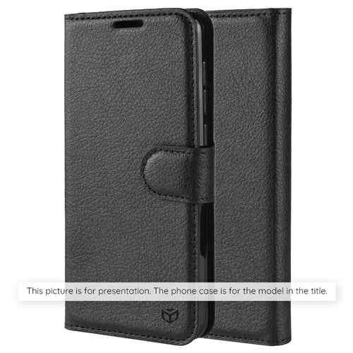 Husă tip carte pentru Realme 16 5G, Techsuit Leather Folio, Neagră