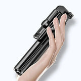 Selfie stick Techsuit (S03), Stable si Compact Tripod Mount cu Bluetooth Telecomanda, 68cm, negru