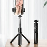 Selfie stick Techsuit (S03), Stable si Compact Tripod Mount cu Bluetooth Telecomanda, 68cm, negru