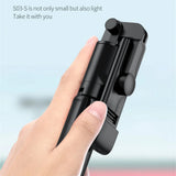 Selfie stick Techsuit Mini (S03-S), Stable & Compact Tripod Mount, Bluetooth Telecomanda, LED Light, 67cm, negru