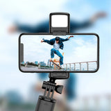 Selfie stick Techsuit Mini (S03-S), Stable & Compact Tripod Mount, Bluetooth Telecomanda, LED Light, 67cm, negru