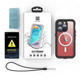 Husa pentru iPhone 15 Pro, ShellBox Waterproof IP68 MagSafe Case, negru