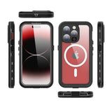 Husa pentru iPhone 15 Pro, ShellBox Waterproof IP68 MagSafe Case, negru
