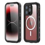 Husa pentru iPhone 15 Pro, ShellBox Waterproof IP68 MagSafe Case, negru