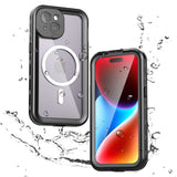 Husa pentru iPhone 15, ShellBox Waterproof IP68 MagSafe Case, negru