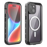 Husa pentru iPhone 15, ShellBox Waterproof IP68 MagSafe Case, negru