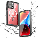 Husa pentru iPhone 15 Pro Max, ShellBox Waterproof IP68 MagSafe Case, negru