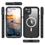 Husa pentru iPhone 15 Plus, ShellBox Waterproof IP68 MagSafe Case, negru