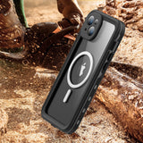 Husa pentru iPhone 15 Plus, ShellBox Waterproof IP68 MagSafe Case, negru