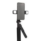 Selfie stick Techsuit (K30S), Compact Tripod Mount, Bluetooth Telecomanda, Double LED Light, Pliabil, 167cm, negru