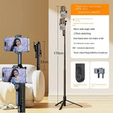 Selfie stick Techsuit (K28), Compact Tripod Mount cu Bluetooth Telecomanda, 360, Pliabil, 175cm, negru