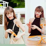 Selfie stick Techsuit Mini (KT01), Compact Tripod Mount cu Detasabil Telecomanda, 70cm, portocaliu