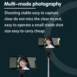 Selfie stick Techsuit Mini (K03), Compact Tripod Mount cu Bluetooth Telecomanda, Pliabil, 70cm, negru