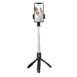 Selfie stick Techsuit (K06), Stable Tripod cu Bluetooth Telecomanda, Pliabil, 360 Rotation, 70cm, negru