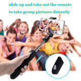Selfie stick Techsuit (K06), Stable Tripod cu Bluetooth Telecomanda, Pliabil, 360 Rotation, 70cm, negru