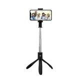 Selfie stick Techsuit (K06), Stable Tripod cu Bluetooth Telecomanda, Pliabil, 360 Rotation, 70cm, negru