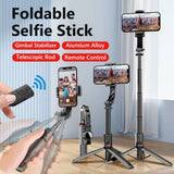 Selfie stick Techsuit (L19), Stable Monopod/Tripod cu Bluetooth Telecomanda, 400mAh, 70cm, negru