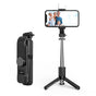 Selfie stick Techsuit Mini (L11s), Stable Tripod cu Bluetooth Telecomanda si LED Light, 75cm, negru