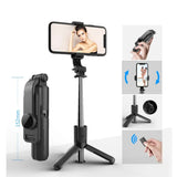 Selfie stick Techsuit Mini (L11), Stable Tripod cu Bluetooth Self Timer, 360 Rotation, 73cm, negru