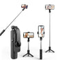 Selfie stick Techsuit Mini (L11), Stable Tripod cu Bluetooth Self Timer, 360 Rotation, 73cm, negru