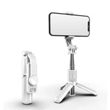 Selfie stick Techsuit Mini (L11), Stable Tripod cu Bluetooth Self Timer, 360 Rotation, 73cm, negru