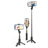Selfie stick Techsuit Mini (L10), Stable Tripod cu Bluetooth Telecomanda, 360 Rotation, Aluminium Alloy, 68cm, negru